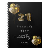 Gastboek 21ste verjaardag zwarte goudluiphoed notitieboek (Voorkant)
