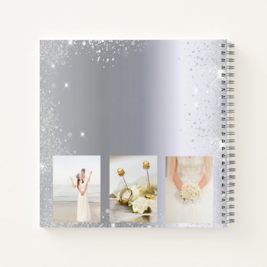 Gastboek 25e trouwdag zilveren foto notitieboek (Achterkant)