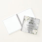 Gastboek 25ste huwelijksverjaardag zilveren bloeme notitieboek (Binnen)