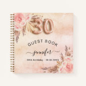 Gastboek 30e verjaardag pampas gras goud roos notitieboek (Voorkant)