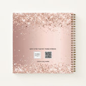Gastboek 30e verjaardag roos gouden glitter blush notitieboek (Achterkant)