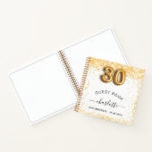 Gastboek 30e verjaardag witte goudglitter notitieboek (Binnen)