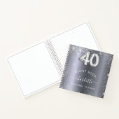 Gastboek 40e verjaardag zilverglitter naam glam notitieboek (Binnen)