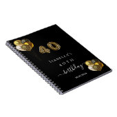 Gastboek 40e verjaardag zwarte goudluiphoed notitieboek (Rechterzijde)