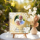 Gastboek 50ste bruiloft Jubileum gouden foto Notitieboek