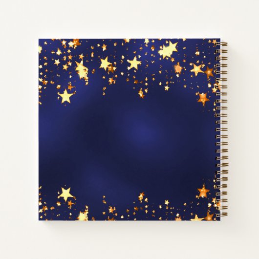 Gastboek 50ste verjaardag marine blauw goud ster f notitieboek (Achterkant)