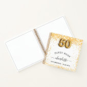 Gastboek 50ste verjaardag wit goud notitieboek (Binnen)