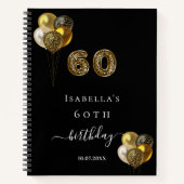 Gastboek 60e verjaardag zwarte goudluiphoed notitieboek (Voorkant)