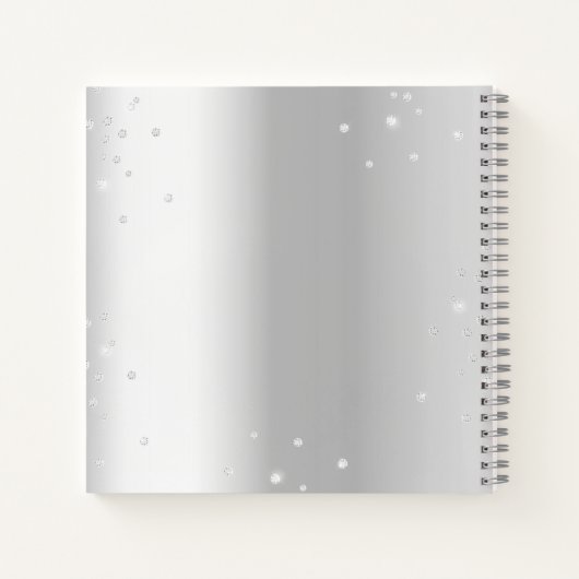 Gastboek 60ste huwelijksverjaardag zilveren bloeme notitieboek (Achterkant)