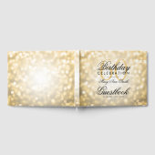 Gastboek 60ste Verjaardag Party Gold Glitter Light Gastenboek (Volledig)