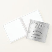 Gastboek 70e verjaardag zilverglitter naam glam notitieboek (Binnen)