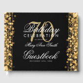 Gastboek 70ste Verjaardagsfeest Sparkles Gold Gastenboek (Voorkant)