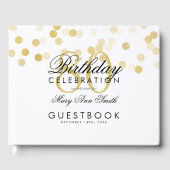 Gastboek 80ste verjaardag Gouden Folie Glitter Lic Gastenboek (Voorkant)
