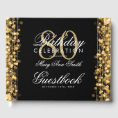 Gastboek 80ste Verjaardagsfeest Sparkles Gold Gastenboek (Voorkant)