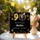 Gastboek 90ste verjaardag zwart gouden sterren fot notitieboek