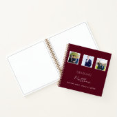 Gastboek afstuderen bordeaux foto naam notitieboek (Binnen)