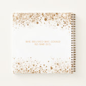 Gastboek afstuderen de motivatie van witte glitter notitieboek (Achterkant)