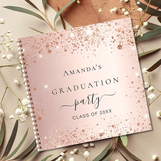 Gastboek afstuderen goudglitter 2023 notitieboek