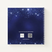 Gastboek afstuderen navy blauw glitter 2025 notitieboek (Achterkant)
