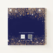 Gastboek afstuderen navy blauw goud glitter 2025 notitieboek (Achterkant)