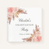 Gastboek afstuderen pampas roos goud notitieboek (Voorkant)