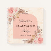 Gastboek afstuderen pampas roos goud notitieboek (Voorkant)