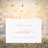 Gastboek Afstuderen Party roos goud wit Gastenboek