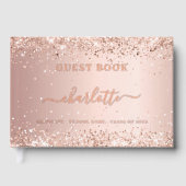 Gastboek Afstuderen Party roos gouden confetti Gastenboek (Voorkant)