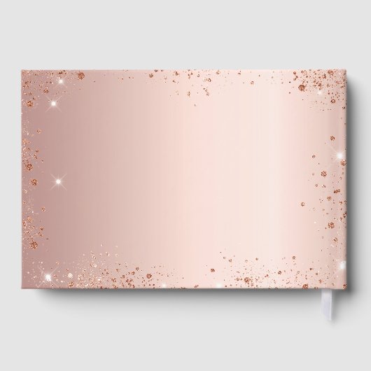 Gastboek Afstuderen Party roos gouden glitter Gastenboek (Achterkant)
