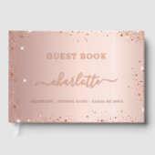 Gastboek Afstuderen Party roos gouden glitter Gastenboek (Voorkant)