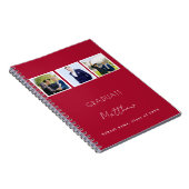 Gastboek afstuderen rood wit foto naam notitieboek (Rechterzijde)