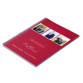 Gastboek afstuderen rood wit foto naam notitieboek (Linkerzijde)
