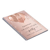 Gastboek afstuderen roos goudbruine glitter notitieboek (Rechterzijde)