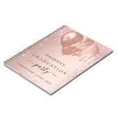 Gastboek afstuderen roos goudbruine glitter notitieboek (Linkerzijde)