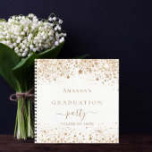 Gastboek afstuderen witgouden glitter 2025 notitieboek