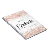 Gastboek afstuderen witte rozengoudglitter notitieboek (Rechterzijde)