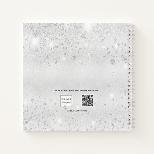 Gastboek afstuderen zilveren glitter naam 2025 notitieboek (Achterkant)