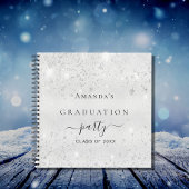 Gastboek afstuderen zilveren glitter naam 2025 notitieboek