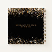 Gastboek afstuderen zwarte goudglitter 2023 notitieboek (Achterkant)