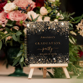 Gastboek afstuderen zwarte goudglitter 2023 notitieboek