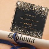 Gastboek afstuderen zwarte goudglitter 2023 notitieboek