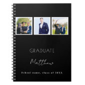 Gastboek afstuderen zwarte witte foto naam notitieboek (Voorkant)