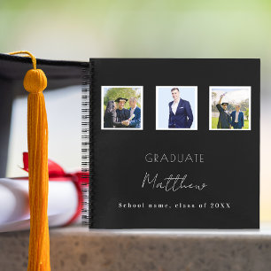 Gastboek afstuderen zwarte witte foto naam notitieboek