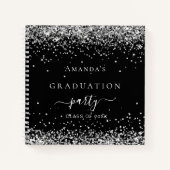 Gastboek afstuderen zwarte zilverglitter 2023 notitieboek (Voorkant)