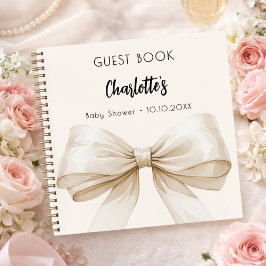Gastboek Baby shower beige crème boog Notitieboek