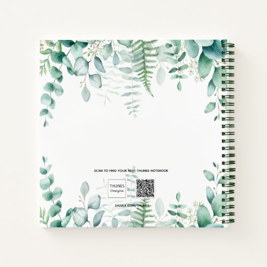 Gastboek Baby shower blauw bos Notitieboek (Achterkant)