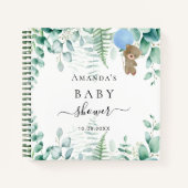Gastboek Baby shower blauw bos Notitieboek (Voorkant)