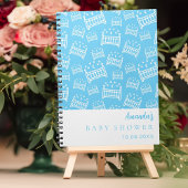Gastboek Baby shower blauw witte wiegjes jongen Notitieboek