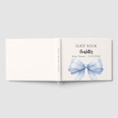 Gastboek Baby shower blue bow beige cream boy Gastenboek (Volledig)