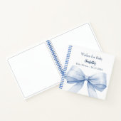 Gastboek Baby shower blue bow boy wensen Notitieboek (Binnen)